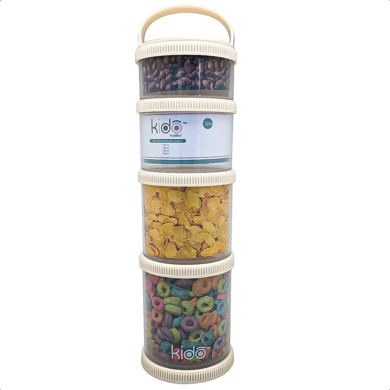 Contendor Alimentos Envases Yogurt Y Cereal Frasco Hermetico Tapper Comida Contenedor Hermetico Plastico 290ml Frascos Plasticos Portacereales Set 4 Contenedores De Alimentos Beige Okshop