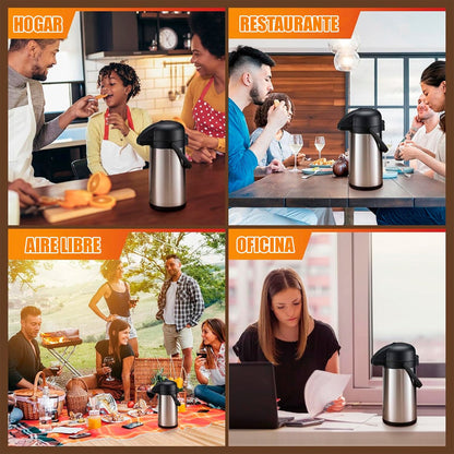 Termo Sifon Termo 1.9 L Termo Para Cafe Termo Agua Caliente Negro/gris