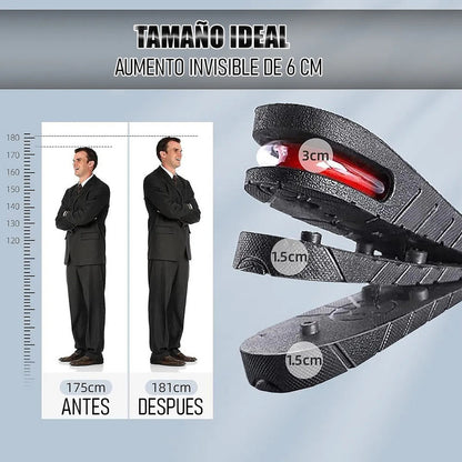 Plantillas Okshop Aumento Estatura 3-6cm Recortables Unisex Con Aire Unico Negro
