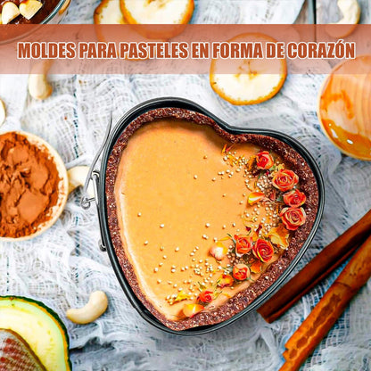 Moldes Reposteria Molde Desmontable Pack 4 Molde Corazon Gris