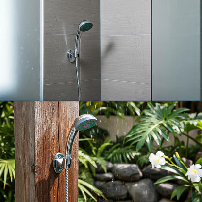 Pack 2 Mango Ducha Telefono Ducha Con Manguera Cabezal Ducha Gris Brillante