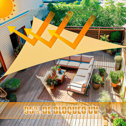 Toldo Triangular 3x3x3 Toldo Vela Impermeable Toldo Terraza Beige