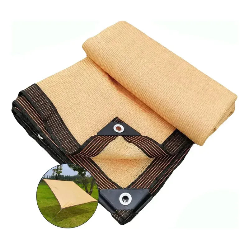 Toldo Vela Rectangular Okshop 4x3m Hdpe Impermeable Protección Uv Beige