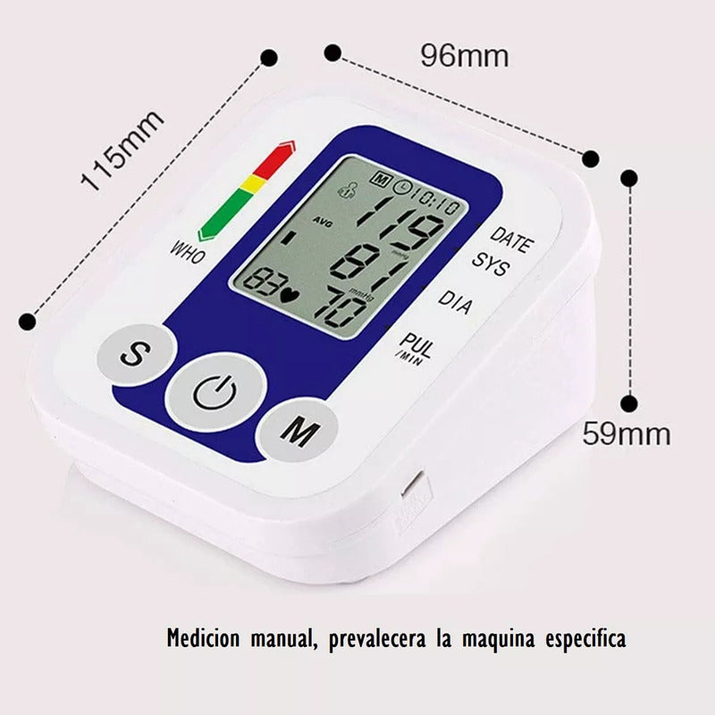 Tensiómetro Digital De Brazo Okshop Automático Con Medición De Frecuencia Cardíaca Blanco