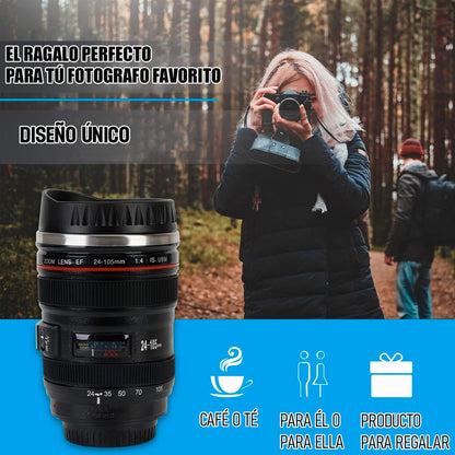 Tazon Taza Mug Vaso Lente Camara Termico Coffe Vaso Camara