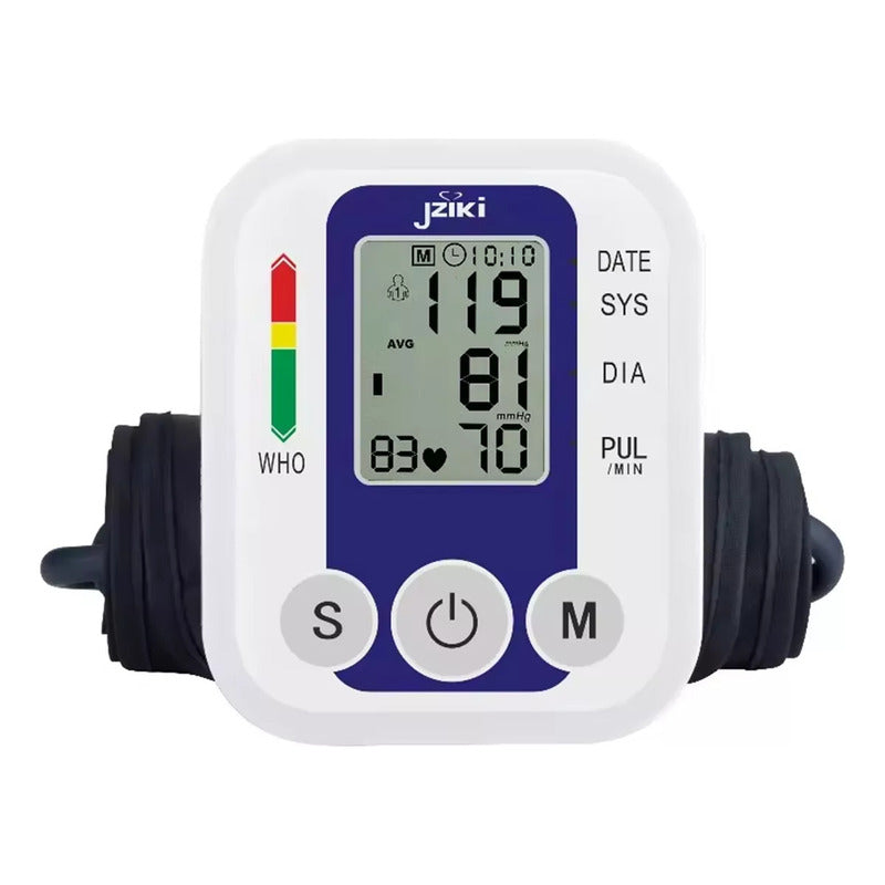 Tensiómetro Digital De Brazo Okshop Automático Con Medición De Frecuencia Cardíaca Blanco