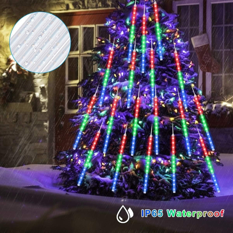Pack X2 Luces Lluvia De Meteoritos Guirnalda Luces Navidad Multicolor
