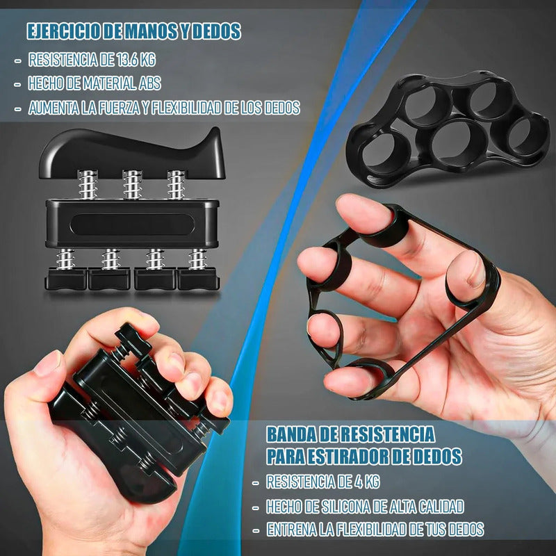 Ejercitador De Mano Okshop Resistencia Ajustable 5 - 60 Kg Azul