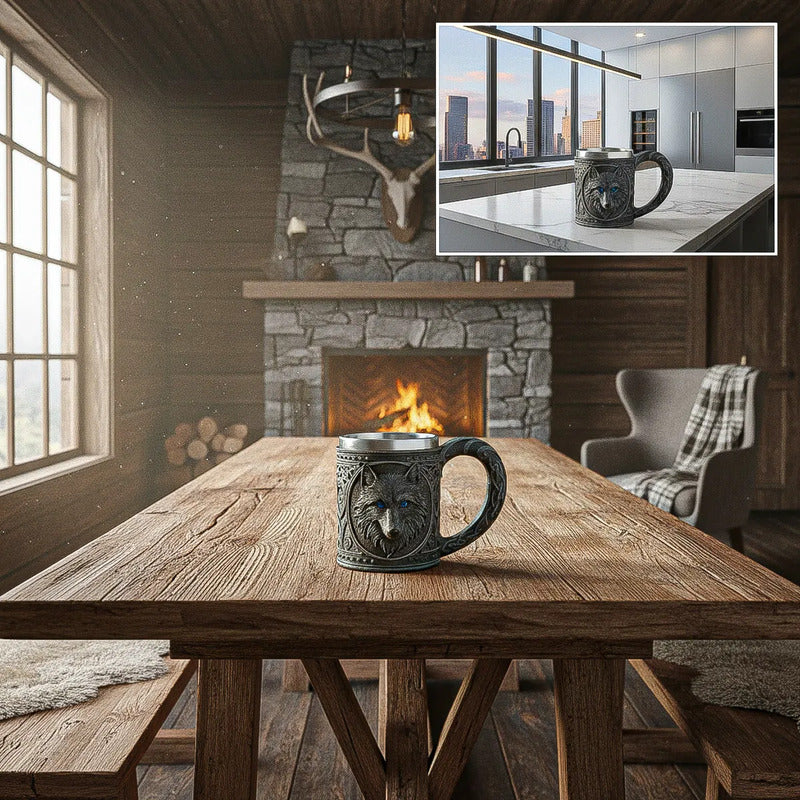 Taza Grande Taza Lobo Game Of Throne Tazon Mug Acero Inoxida A28