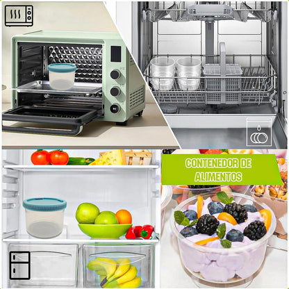 Contendor Alimentos Envases Yogurt Y Cereal Frasco Hermetico Azul