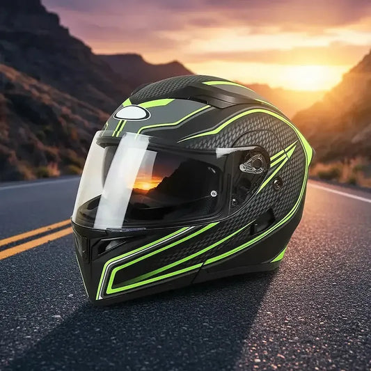 Casco De Moto Casco Para Moto Casco Abatible Casco Motocicleta Negro Xl Okshop Casco Moto Abatible Casco Multiproposito... Lisa Negro/verde